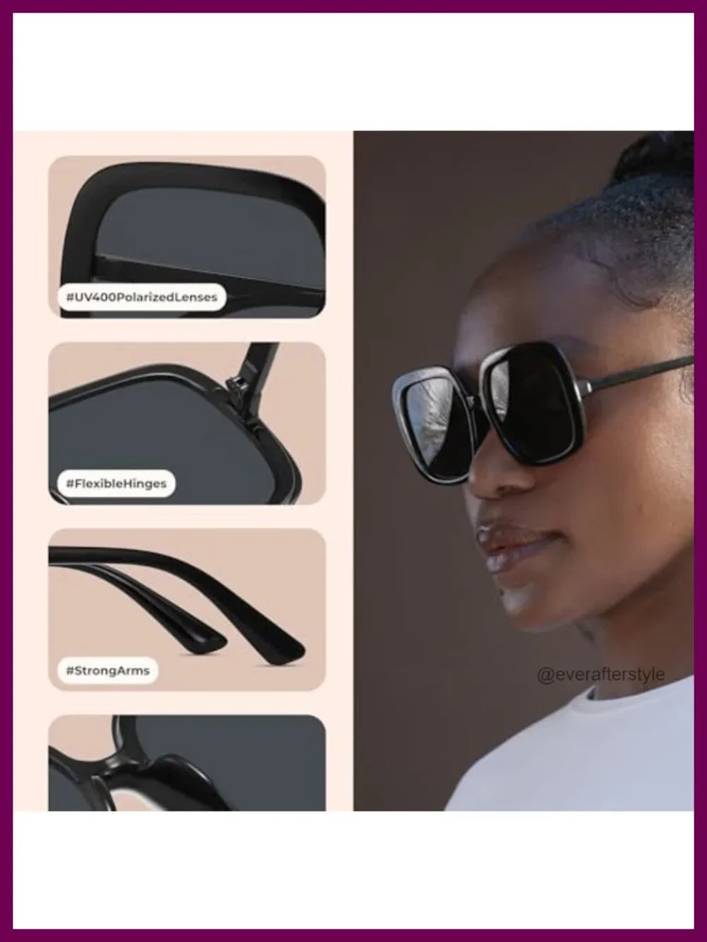 Oversized Polarized Sunglasses Women Retro UV400